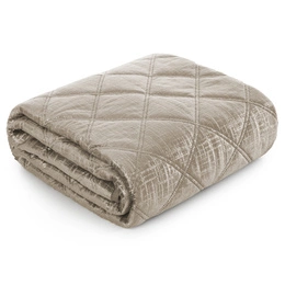 Quilted Velvet Bedspread 200 x 220 Blink6 Cream