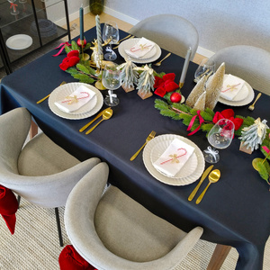 Tablecloth 110x160 Stain-Resistant Classic Elegant Black