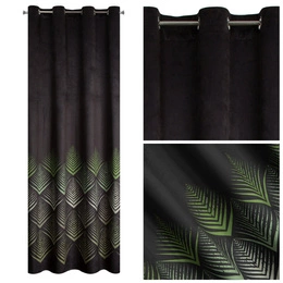 Velvet Angelina Curtain 140 x 250 Pinstripe Black