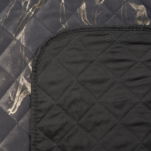 Quilted Velvet Bedspread 170 x 210 Luiz6 Steel+Gold