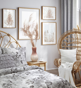 Decorative Daisy Steel 45 x 45 pillowcase