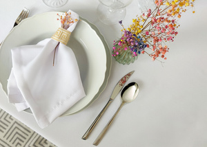 Stainproof Tablecloth with Guipure Lace White 100x180