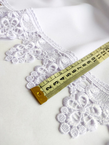 Stainproof Tablecloth with Guipure Lace White 150x270