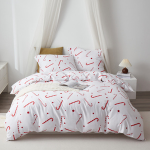 Bedding 140 x 200 2pc Cotton Satin Candycanes