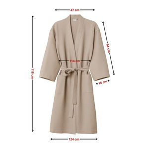 Gofer Unisex Cotton Bathrobe Vizzy M 02 Beige