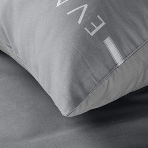 Bedding Set 160 x 200 3pc Silk 06 Silver+White