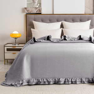 Quilted Bedspread 220 x 240 with Ruffle Rosella 03