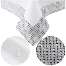 Diamond Zirconia White 140x240 Stainproof Tablecloth