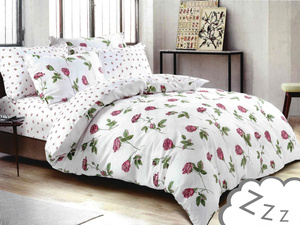 Cotton Satin Bedding A842 in Flowers 200x220NP 3 parts