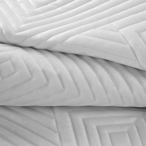 170 x 210 Decorative Velour Bedspread Sofia2 White