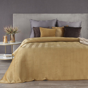 Sofia Honey Decorative Velour Bedspread 220 x 240