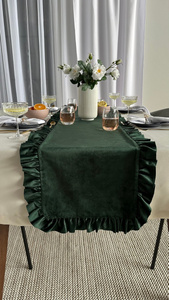 Table Runner 40 x 160 Decorative with Ruffles Ligia 04