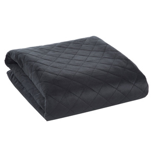 170 x 210 Quilted Velvet Luiz5 Bedspread Black