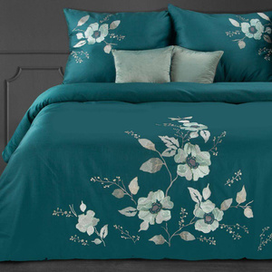 Bedding 160 x 200 Embroidered Embroidery6/St/ Petrol+Mint