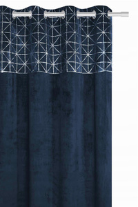 Curtain 140 x 250 Decorative Velvet Glossy Navy Blue