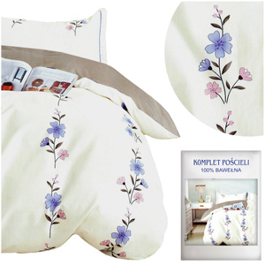 Bedding 160 x 200 3 pcs Cotton Satin No. A1533