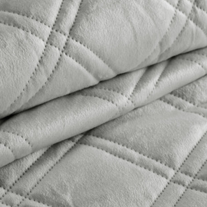 Quilted Velvet Bedspread 170 x 210 Luiz8 Silver