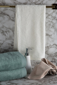 Towel 50 x 90 Bath Frotte Harmony 02 Silver