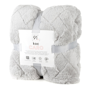 150 x 200 Plush Blanket Herringbone Caro Silver