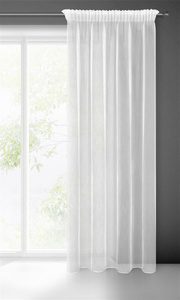 Decorative curtain Nice 140 x 270 Tape White