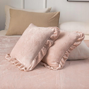 Pillowcase 40 x 40 Decorative Microfiber Ruffly Pud