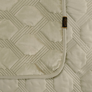 Quilted Velvet Bedspread Sofia5 200 x 220 Beige