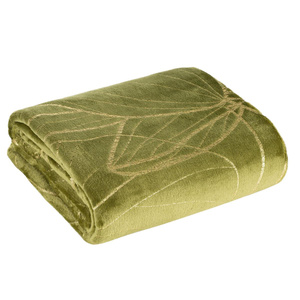 Blanket 150 x 200 Plush Lili4 Olive + Gold
