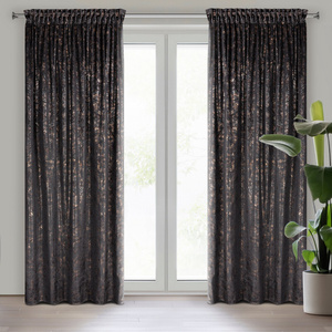 Curtain 135 x 270 Decorative Velvet Tulia Black
