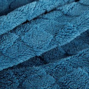 Blanket 170 x 210 Stamped Plush Nancy Navy Blue