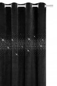 Curtain 140 x 250 Decorative Velour Shiny Black