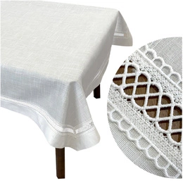 Stain-Resistant Tablecloth 110 x 160 with Lace Nela 549