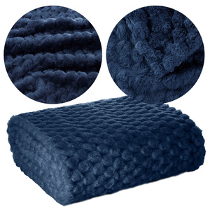 Blanket 200 x 220 Microfiber Design Cindy6 Navy Blue