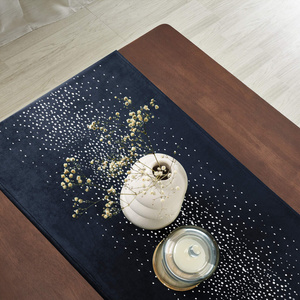 Runner 40 x 180 Decorative Velvet Shiny Navy Blue