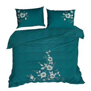 Bedding 160 x 200 Embroidered Embroidery6/St/ Petrol+Mint