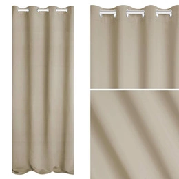 Curtain 140 x 250 Blackout Hold Beige Drawstrings