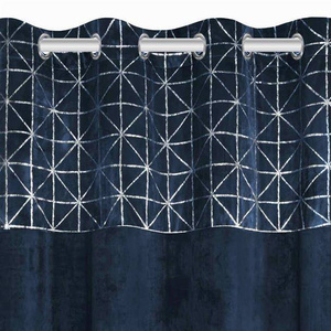 Curtain 140 x 250 Decorative Velvet Glossy Navy Blue