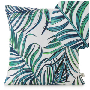 Decorative pillowcase 40 x 40 Palms 02 White+Blue