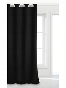 Curtain 140 x 250 Blackout Hold Drawers Black