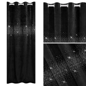Curtain 140 x 250 Decorative Velour Shiny Black