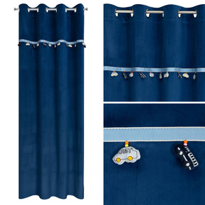 Curtain 140 x 250 Children's Eyelets Car1 Navy Blue