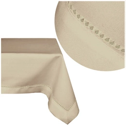 Tablecloth 140 x 280 Stainproof with Purl pattern 240_Beige