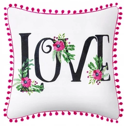 45 x 45 Decorative Love White pillowcase