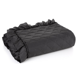 Quilted Bedspread 220 x 240 with Ruffle Vanesa Black