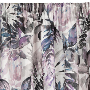 Curtain 135 x 270 Decorative Tape Lily White+Fiol