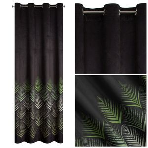 Velvet Angelina Curtain 140 x 250 Pinstripe Black