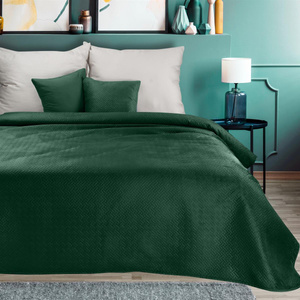 170 x 210 Quilted Velvet Luiz5 Green Bedspread