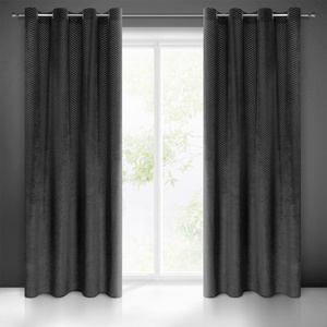 Velvet Lussi Curtain 140 x 250 Spill Black