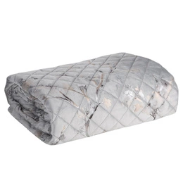 Quilted Velvet Bedspread 170 x 210 Blink5 Silver