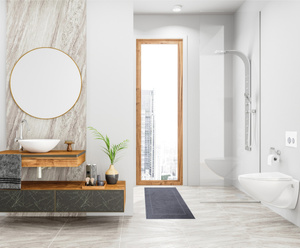 Bathroom Rug Sora 50 x 70 06 400 g/m2 Steel