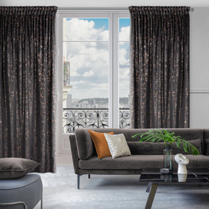 Curtain 135 x 270 Decorative Velvet Tulia Black